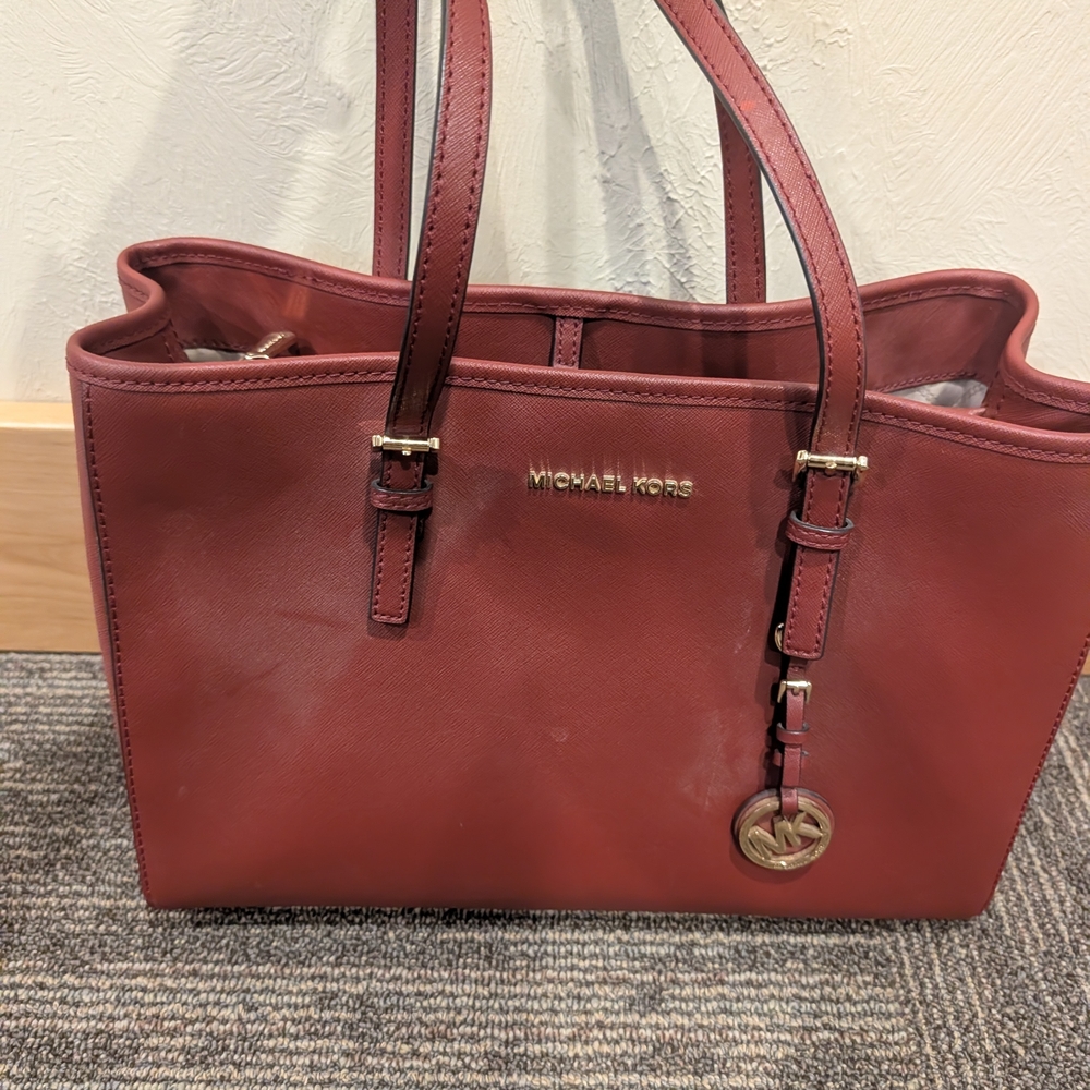 Michael Kors Burgundy Tote Bag
